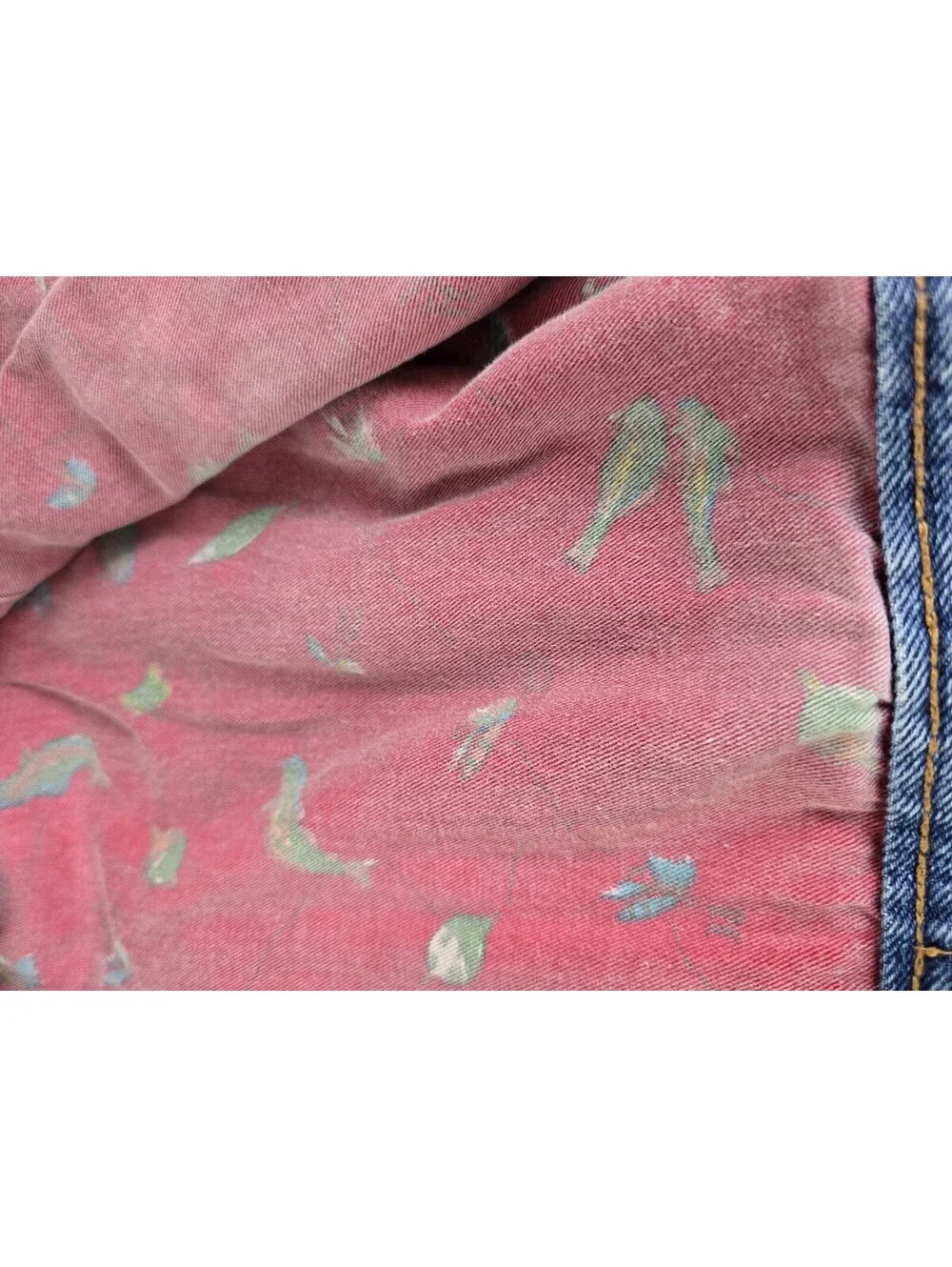 Vintage Baby 3-12 Months Denim Ralph Lauren Jean Jacket Fish AOP Lined Classic